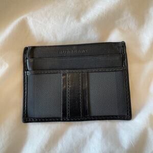 Burberry Black Brit Check Coated Canvas ID Card Case